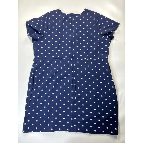Old Navy Dress Women's 4X Navy Blue & White Polka Dot Short Sleeve Sheath - Picture 7 of 7